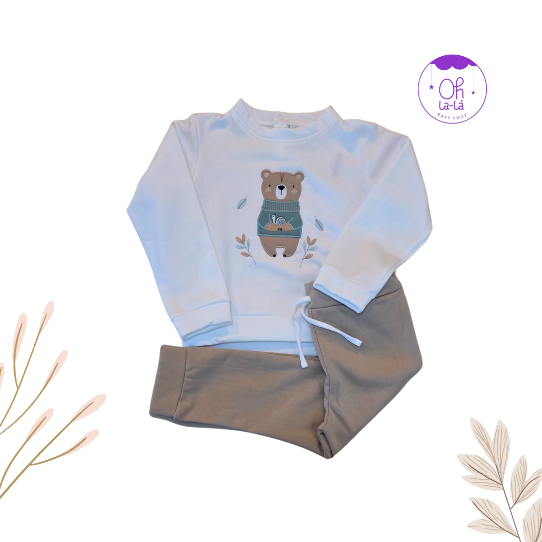 Conjunto Deportivo Bebé/Niño Osito en Jersey | Comodidad y Dulzura (¡6 a 48 meses!)