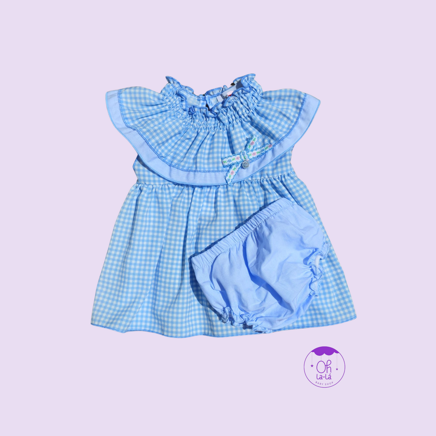 Jesusito Vichy celeste con braguita