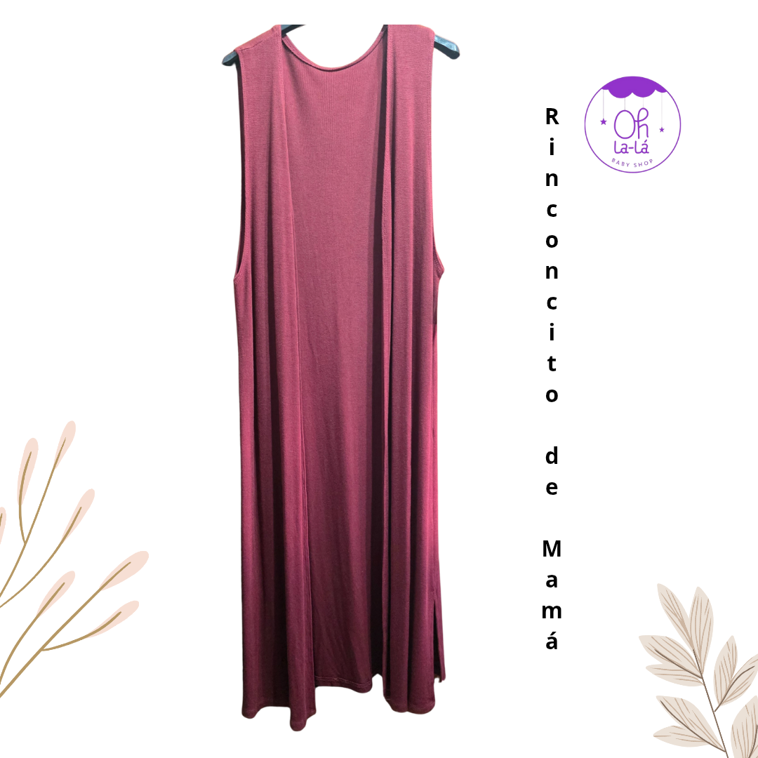 Chaleco de punto largo para mujer | Talla única