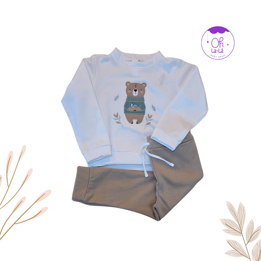 Conjunto Deportivo Bebé/Niño Osito en Jersey | Comodidad y Dulzura (¡6 a 48 meses!)