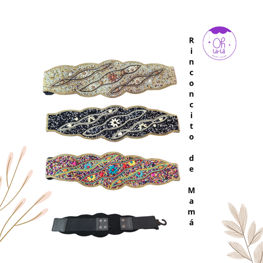 Cinturón elástico con pedrería | Talla única