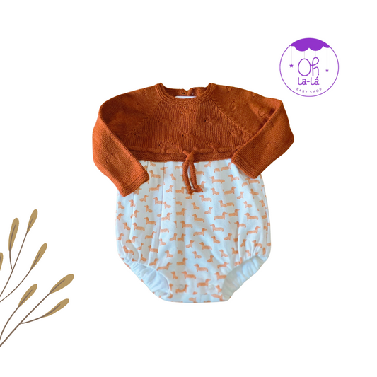 Pelele de Lana y Perros Salchicha Dachshund