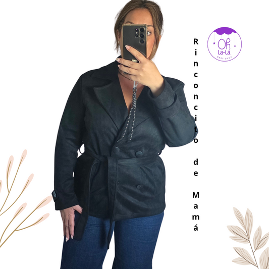 Chaqueta de Antelina Cruzada con Cinturón | Talla Única