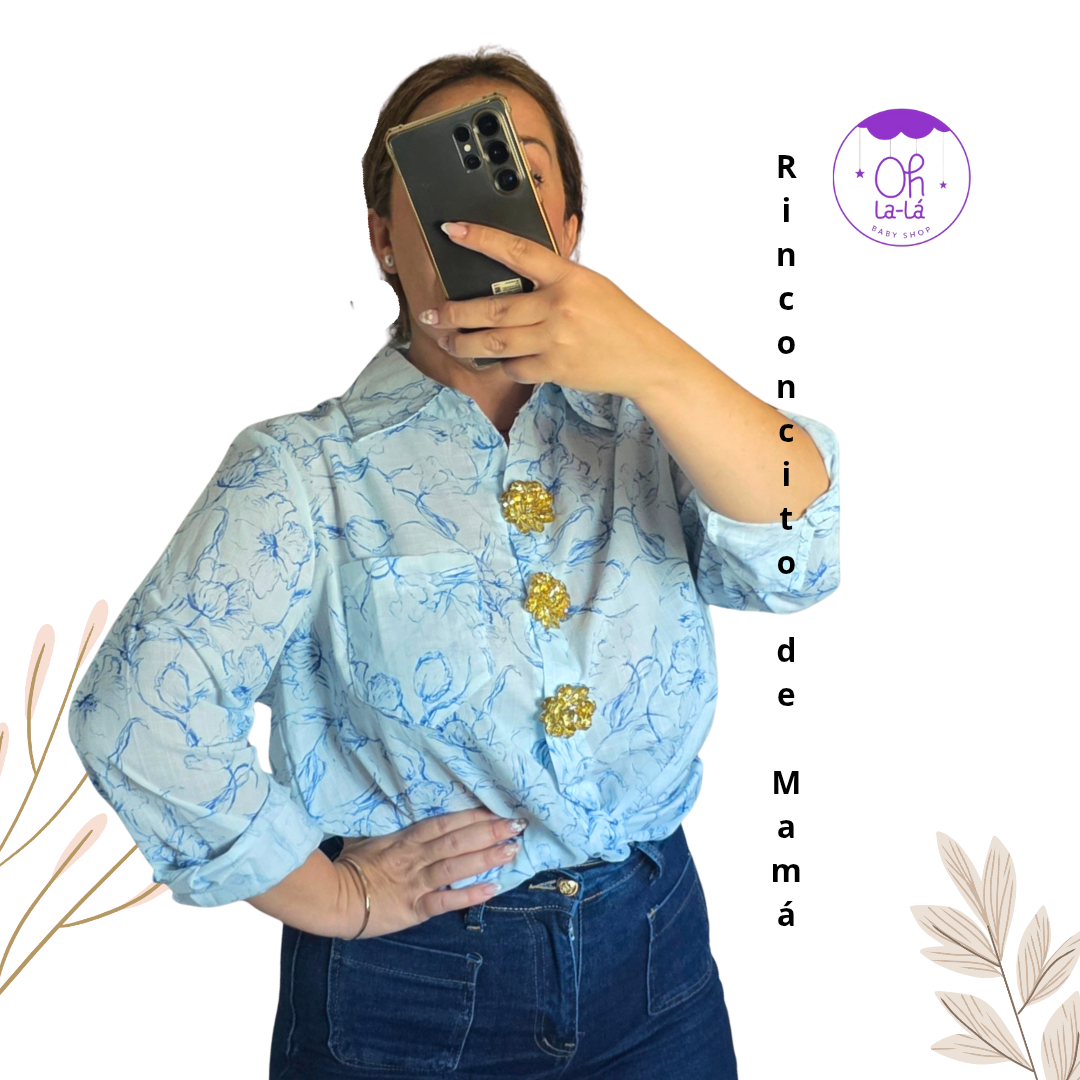 Blusa Estampada Oversize con Botones | Rinconcito de Mamá